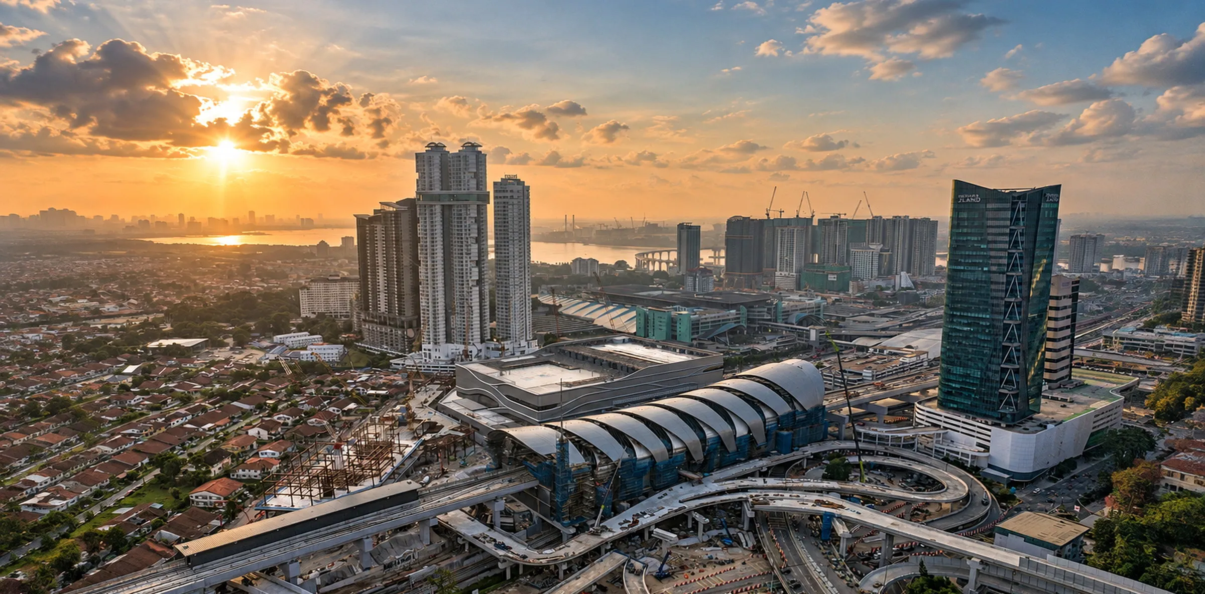 RTS Link train crossing the bridge linking Malaysia and Singapore